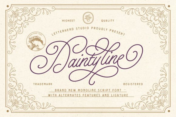 Daintyline: A Script Font for Elegant Craft Projects