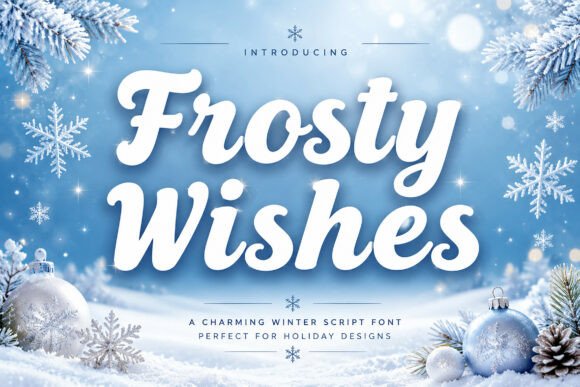 Frosty Wishes: A Festive Script Font for Digital Design